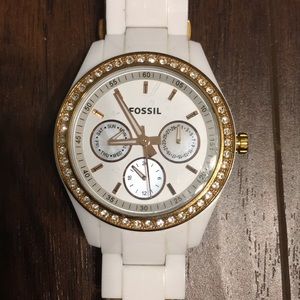 White and Gold Fossil Watch